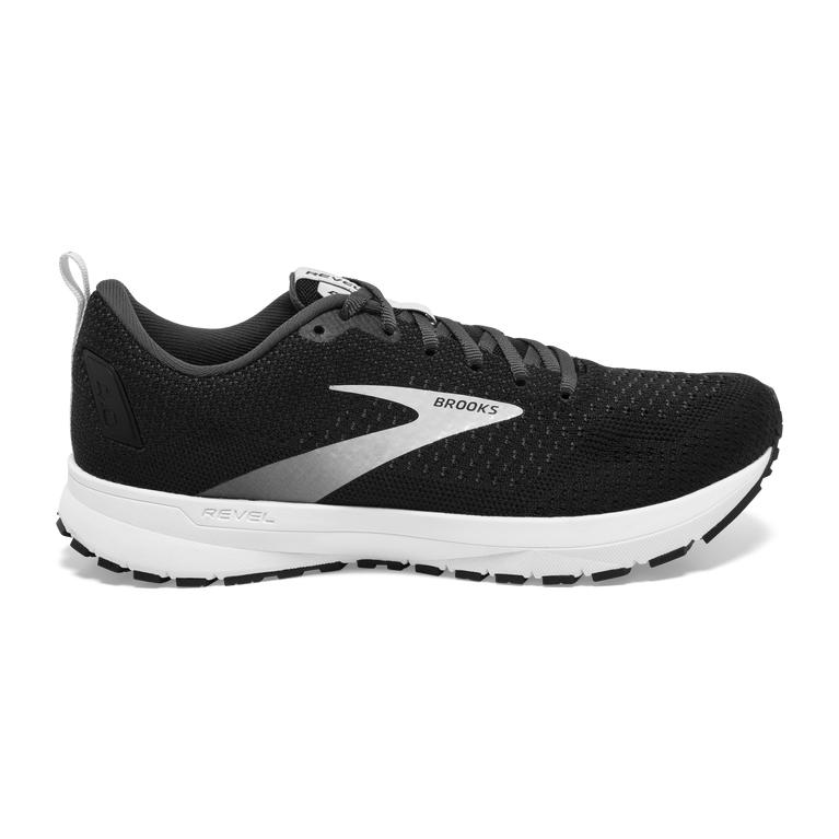Brooks Revel 4 Men's Road Running Shoes - Black/Oyster/Silver (76098-QYNM)